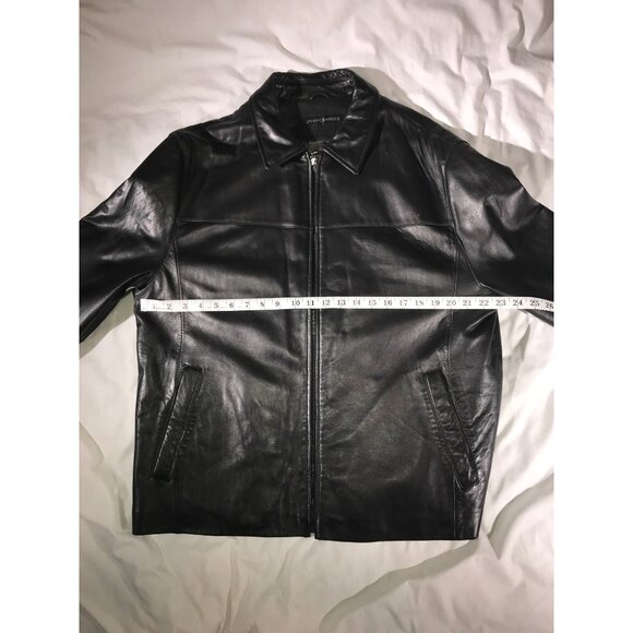 Jhane Barnes Men's Soft Black Leather Full Zip Jacket Coat - Picture 7 of 10